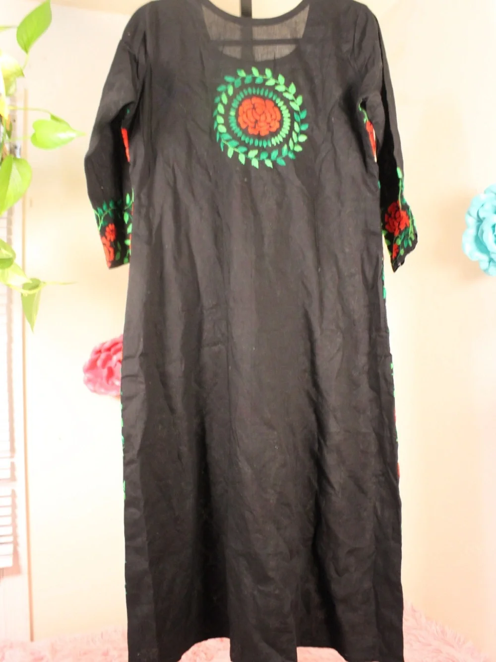 Rare Handmade Kantha Embroidered Bangladesh Cotton Dress - Picture 5 of 16
